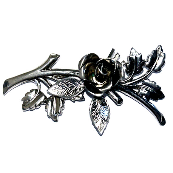 CORO Pegasus Silver Tone 2" Flower Floral Brooch Pin Retro Coquette Vintage - Picture 6 of 15